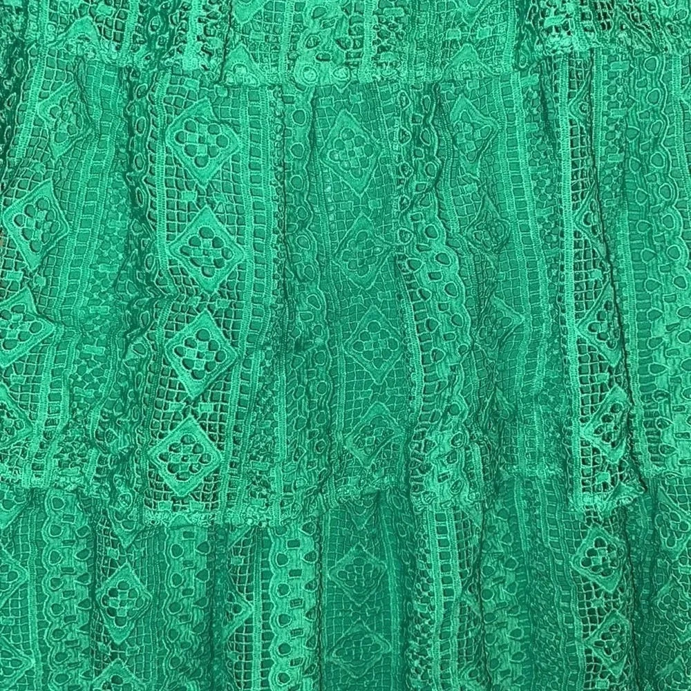 Endless Rose Lace Green tiered Midi Dress (M) - Picture 6 of 8